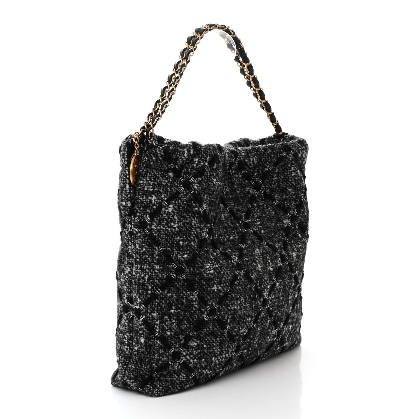 Tweed Quilted Chanel 22 Black Ecru