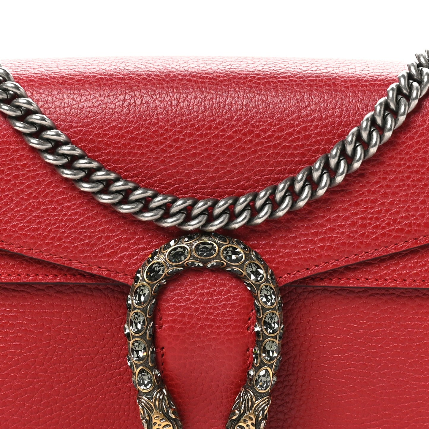 Dollar Calfskin Swarovski Crystal Small Dionysus Shoulder Bag Hibiscus Red