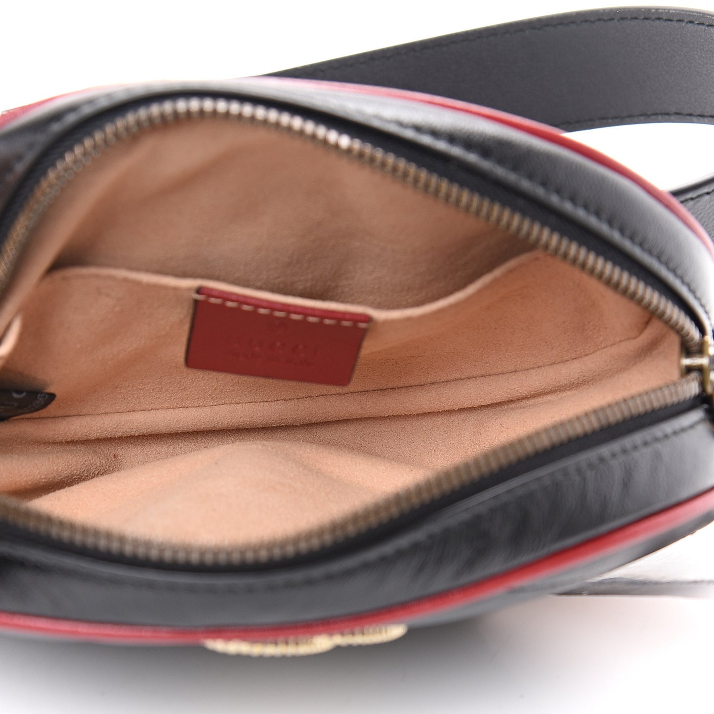 Azalea Calfskin Matelasse Diagonal Torchon GG Marmont Belt Bag 85 34 Black Romantic Cerise