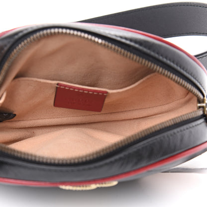 Gucci Azalea Calfskin Matelasse Diagonal Torchon GG Marmont Belt Bag 85 34 Black Romantic Cerise 4 of 11