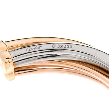 Cartier 18K Pink Yellow White Gold 6mm Trinity Bangle Bracelet 3 of 7