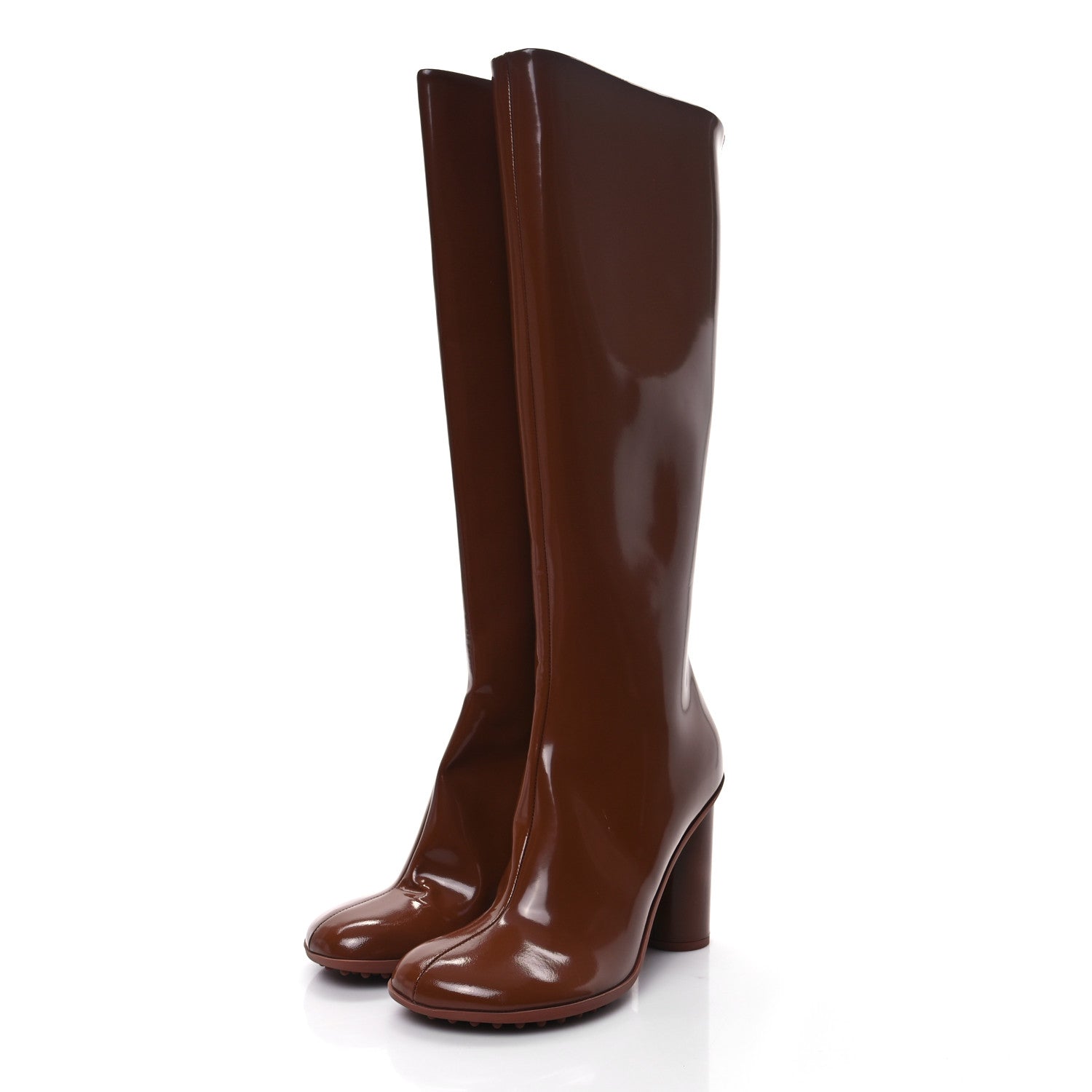 Bottega Veneta Patent Lambskin Atomic Boots 40 Brown Sugar 3 of 7