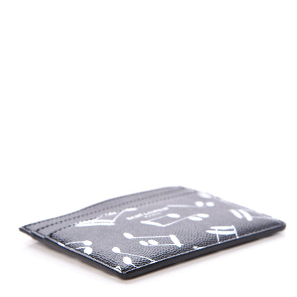 Saint Laurent Grain De Poudre Musical Notes Credit Card Case Black 4 of 7
