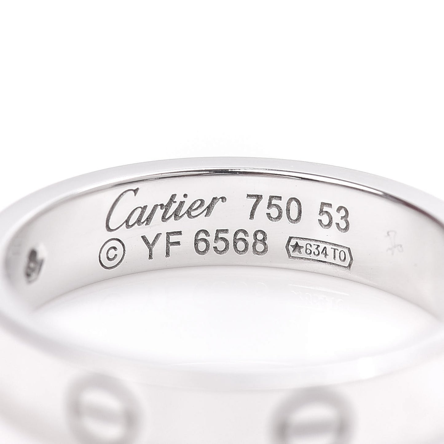 18K White Gold Diamond 4mm LOVE Wedding Band Ring 53 6.25
