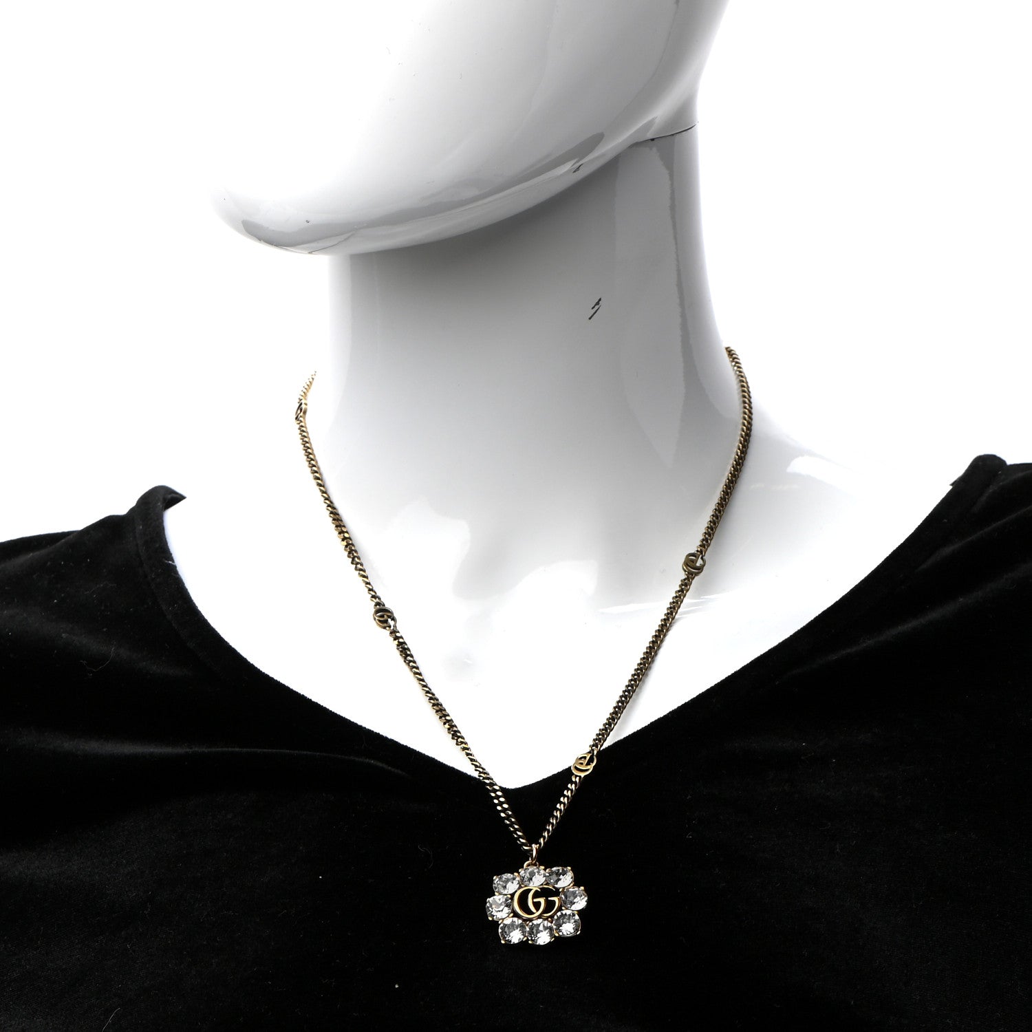 Gucci Pearl Marmont Necklace Aged Gold Cream 2 of 4