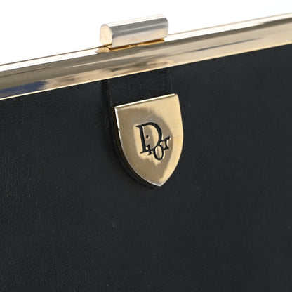 Christian Dior Calfskin Metal Frame Clutch Black 11 of 13