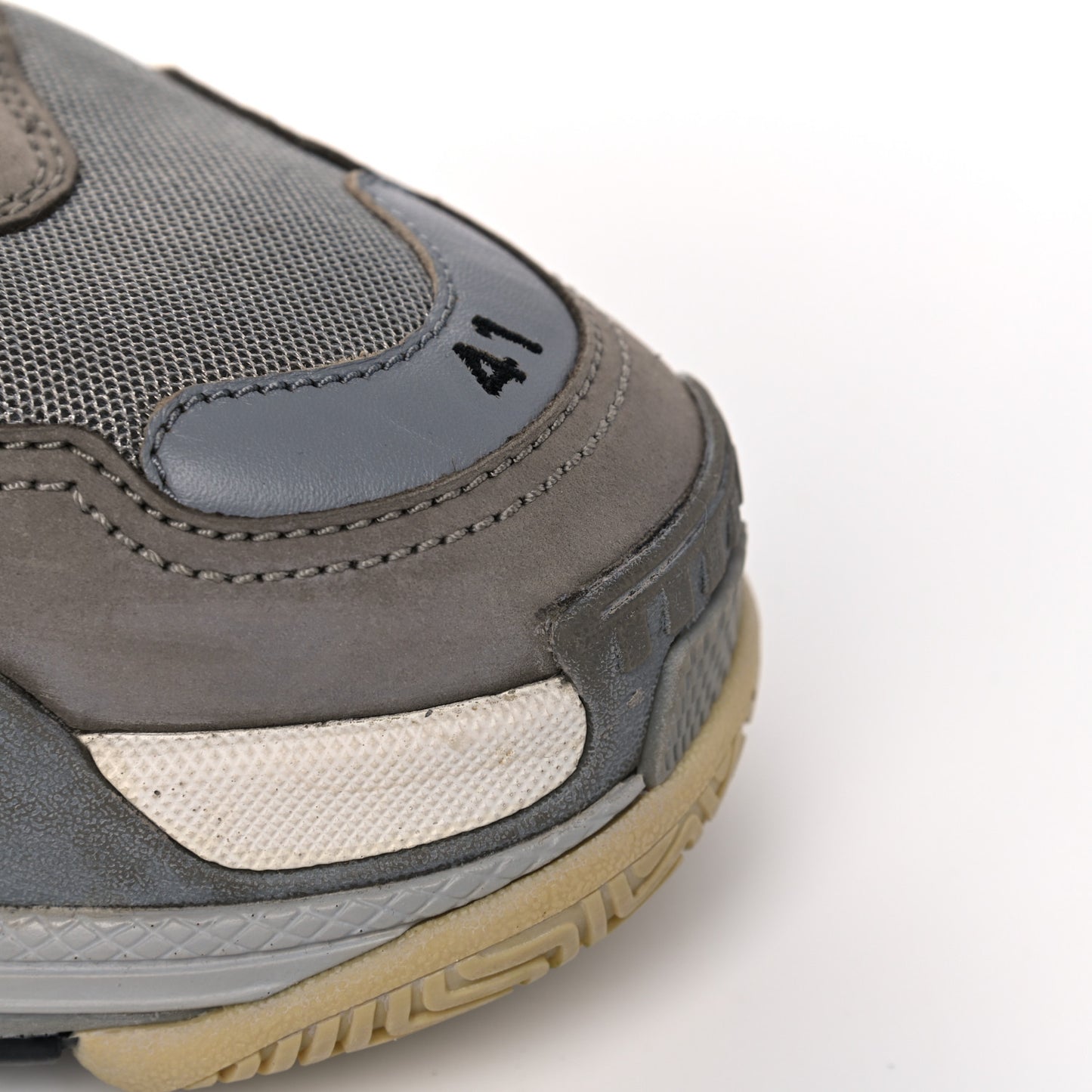 Fabric Mesh Mens Triple S Sneakers 41 Beige Bleu Gray