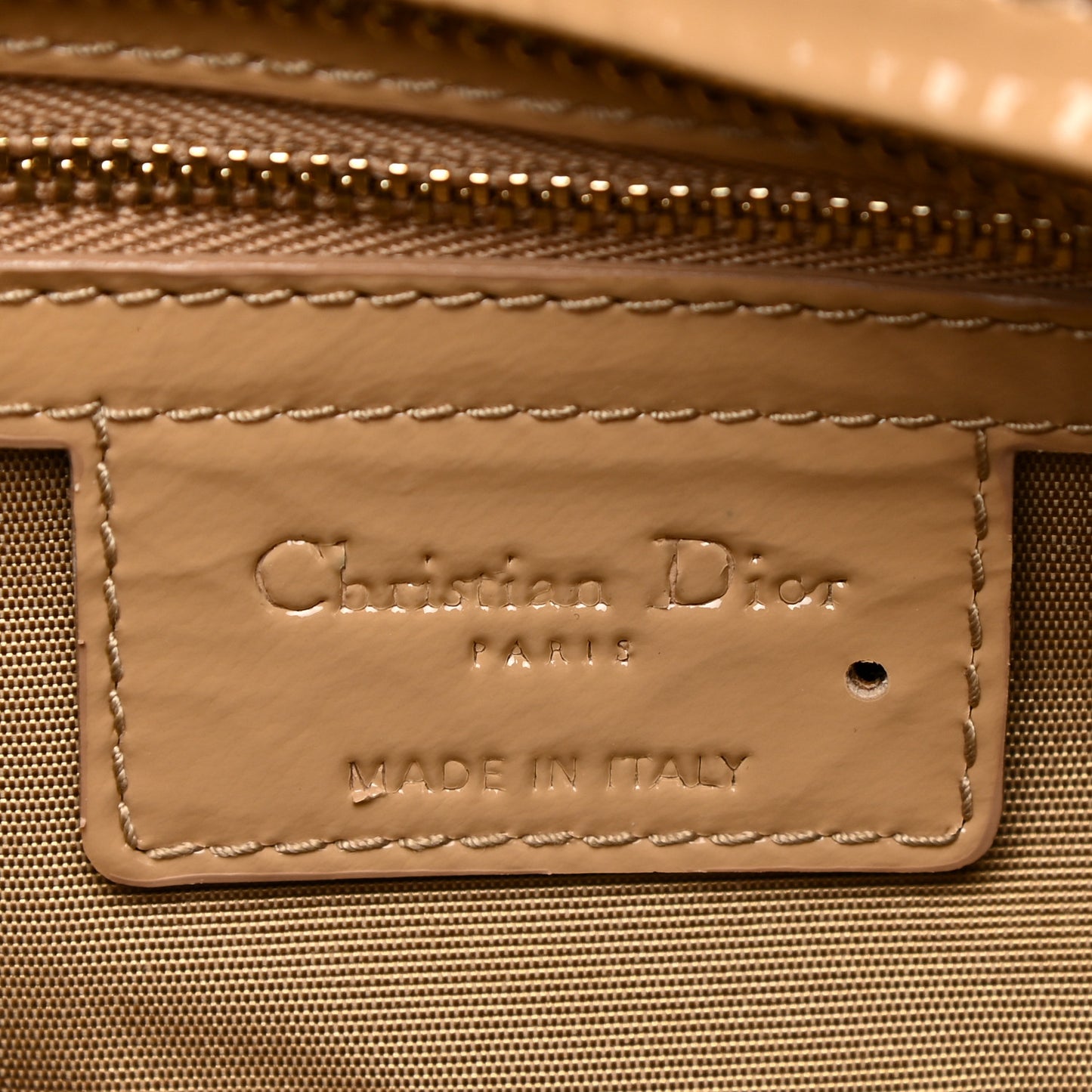 Patent Cannage Dior Tote Beige