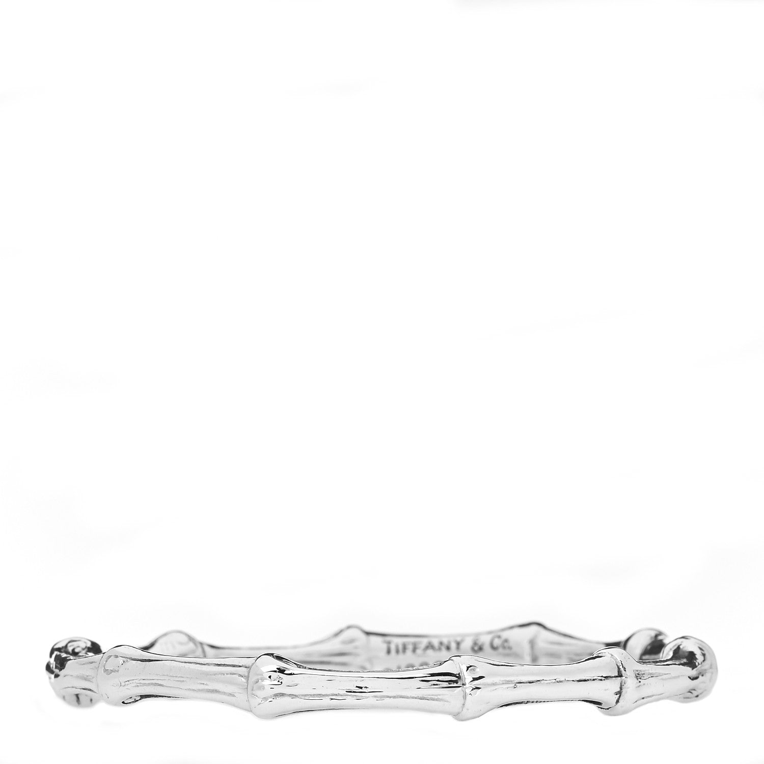 Tiffany Sterling Silver Nature Bamboo Bangle Bracelet 1 of 4