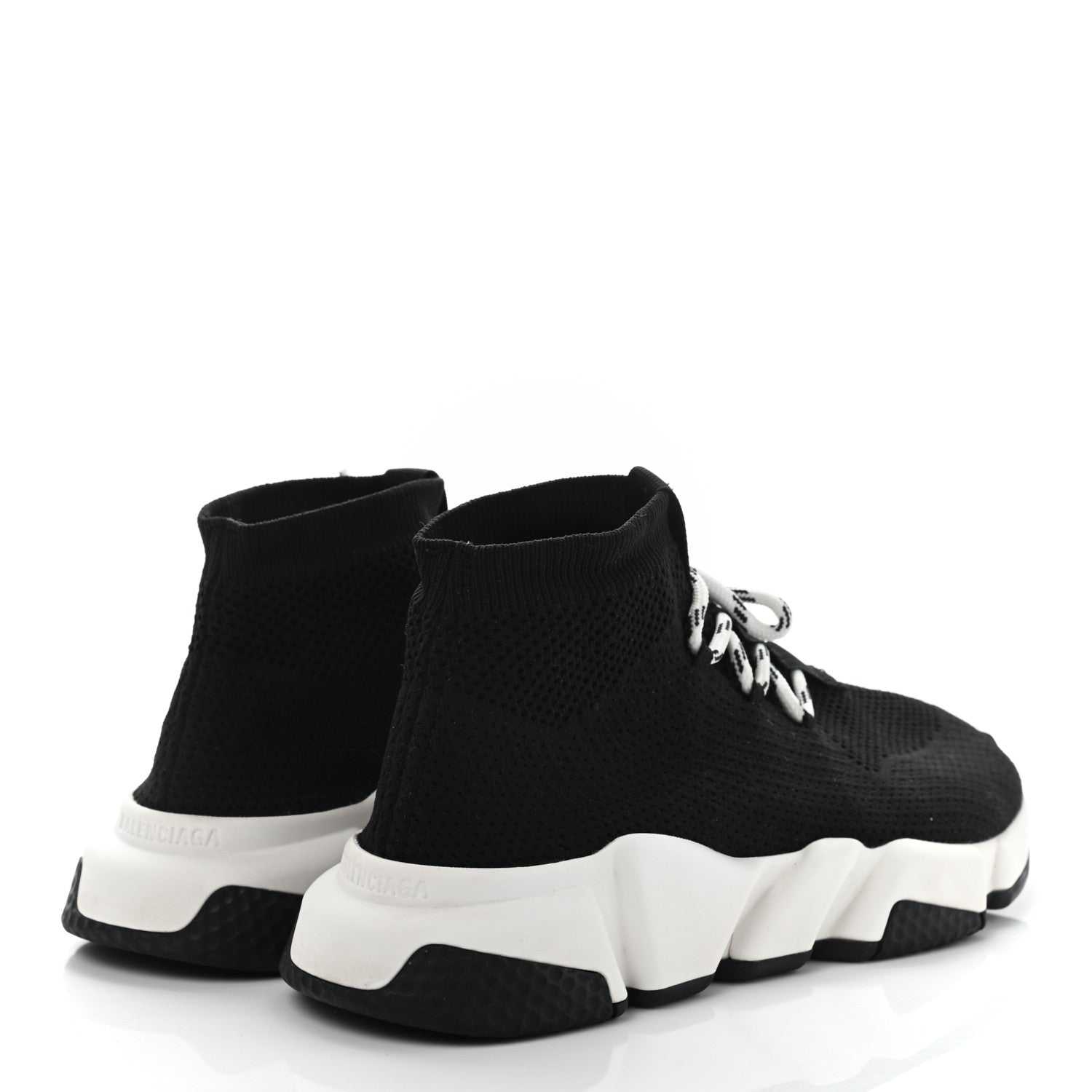 Balenciaga Knit Womens Speed Lace Up Sneakers 39 Black 4 of 12