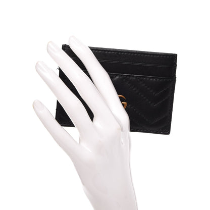 Gucci Calfskin Matelasse GG Marmont Card Holder Black 2 of 8