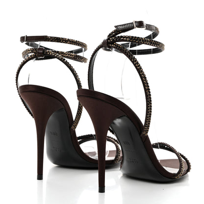 Saint Laurent Satin Crystal Ava 105 Sandals 36.5 Amaranth 4 of 7