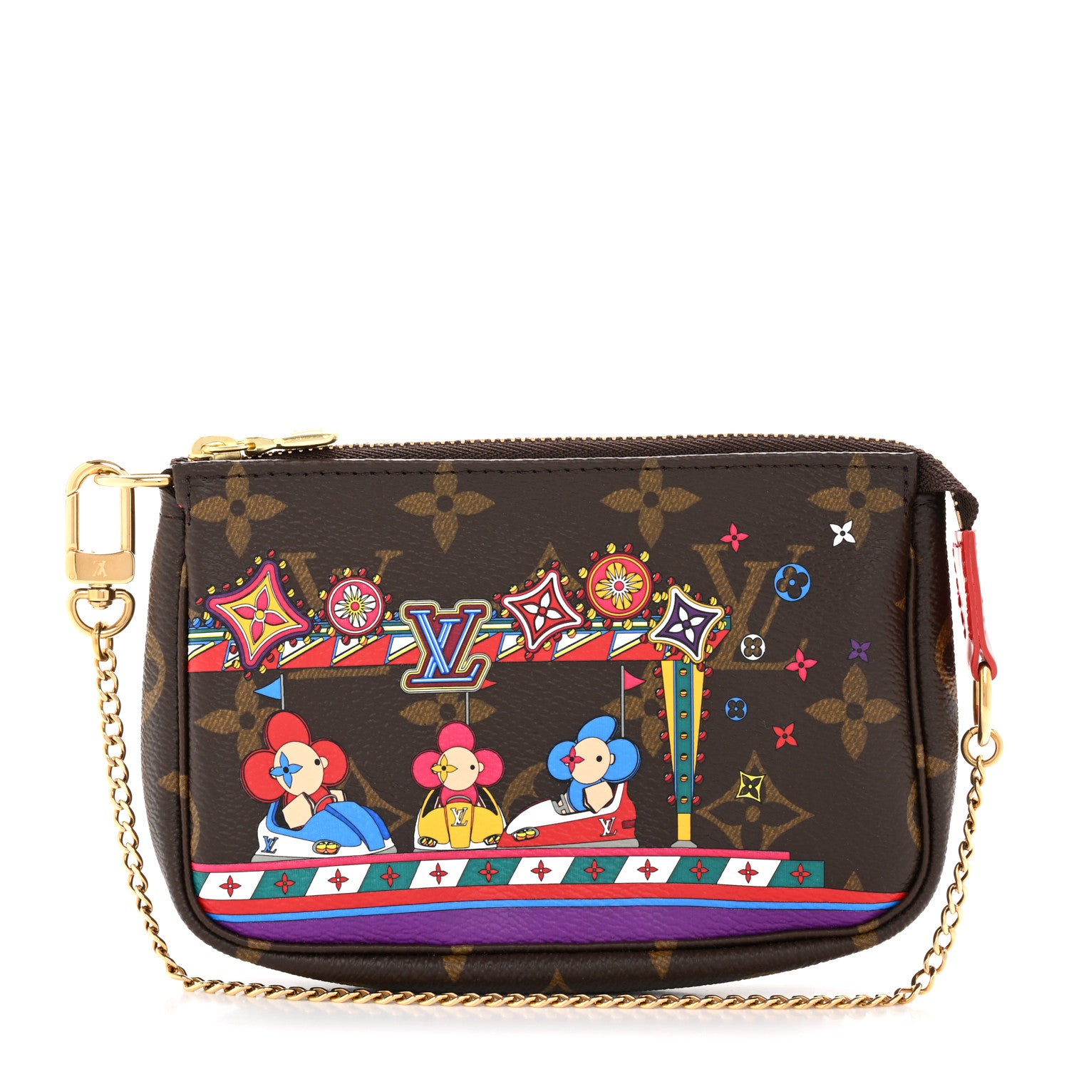 Louis Vuitton Monogram 2020 Christmas Animation Bumper Cars Mini Pochette Accessories Coquelicot 1 of 9