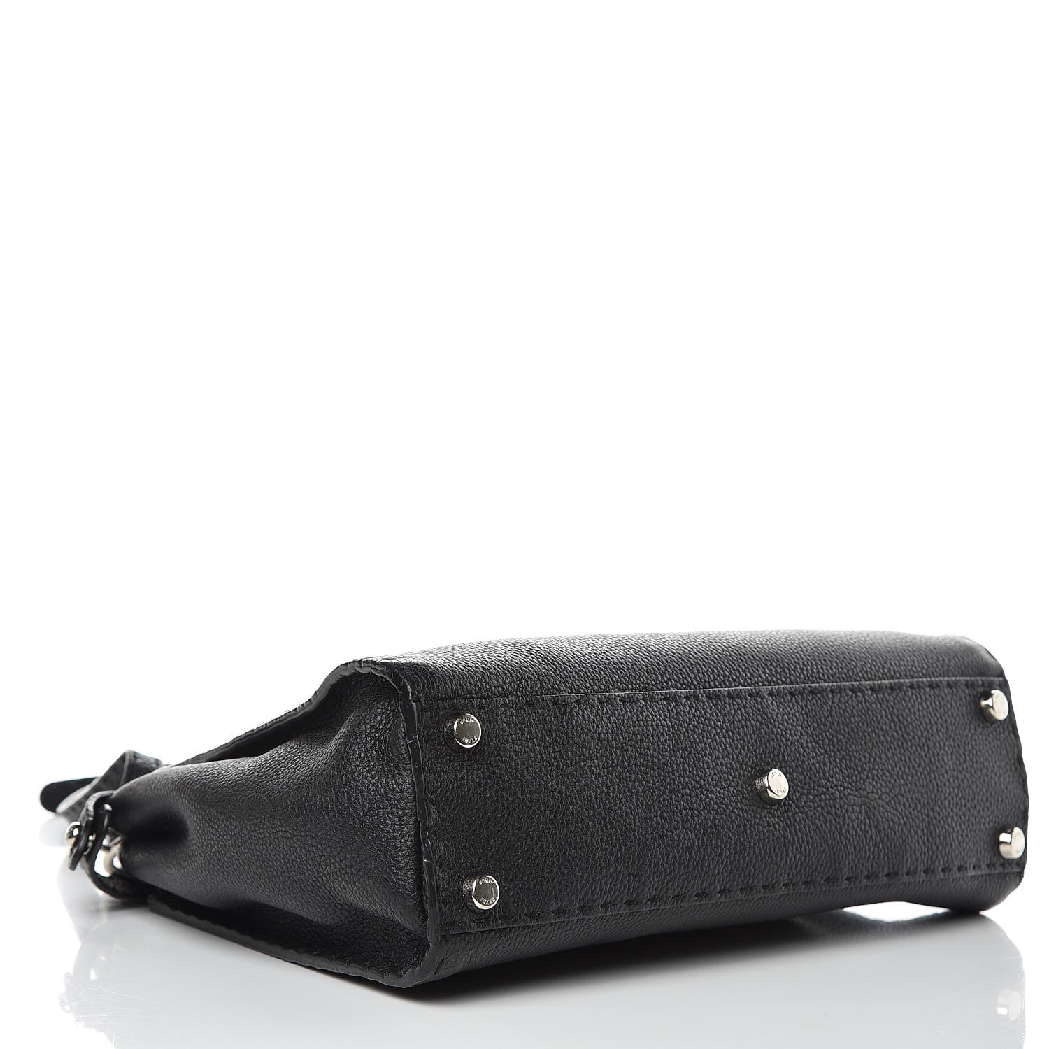 Fendi Cuoio Romano Selleria Bi-Color Medium Peekaboo Iconic Satchel Black Mou 4 of 13