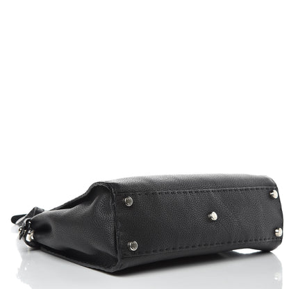 Fendi Cuoio Romano Selleria Bi-Color Medium Peekaboo Iconic Satchel Black Mou 4 of 13