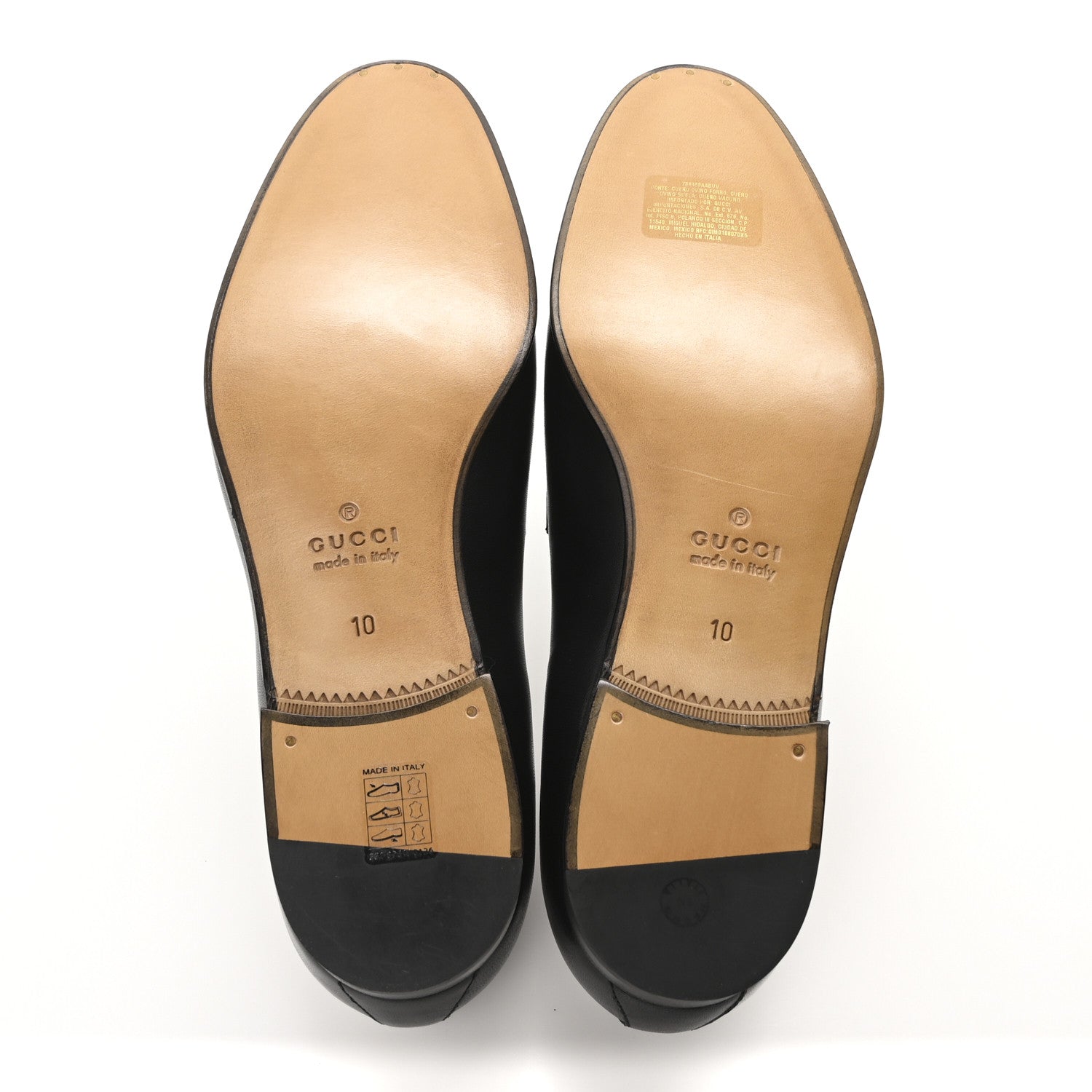 Gucci Lambskin Mens Interlocking G Loafers 10 Black 6 of 9