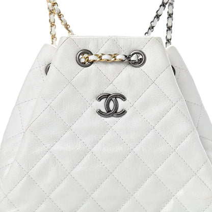 Chanel Patent Goatskin Quilted Small Gabrielle Backpack White 7 of 13