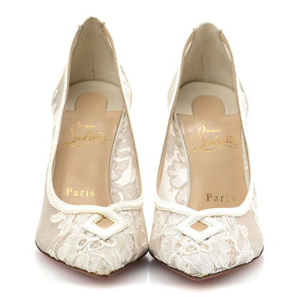 Christian Louboutin Lace Satin Neoalto 85 Pumps 37 Latte 3 of 10