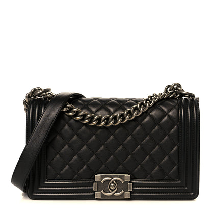 Chanel Calfskin Quilted Medium Boy Flap Black 1 of 11