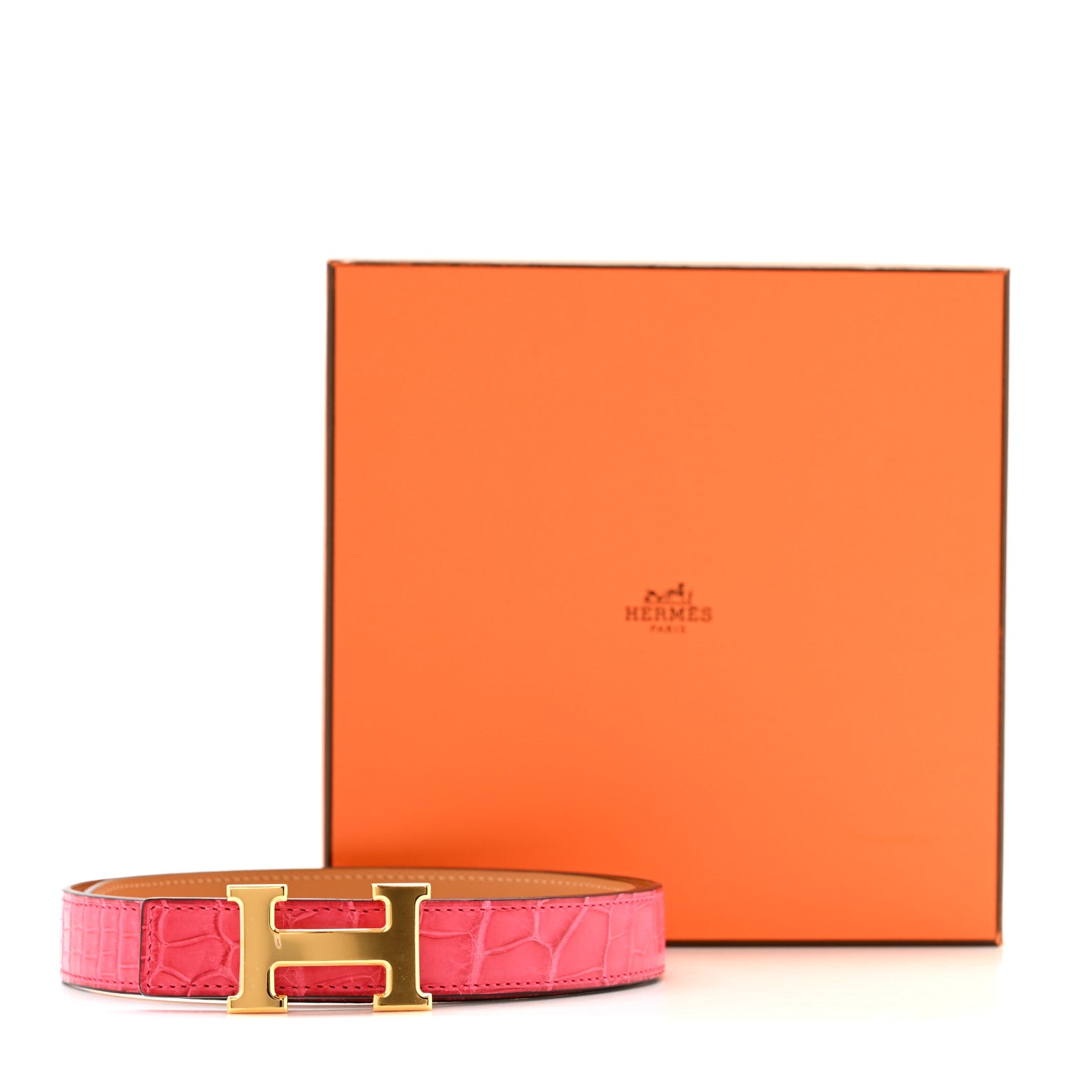 Hermes Matte Porosus Crocodile 24mm Mini Constance H Belt 75 30 Framboise 6 of 6