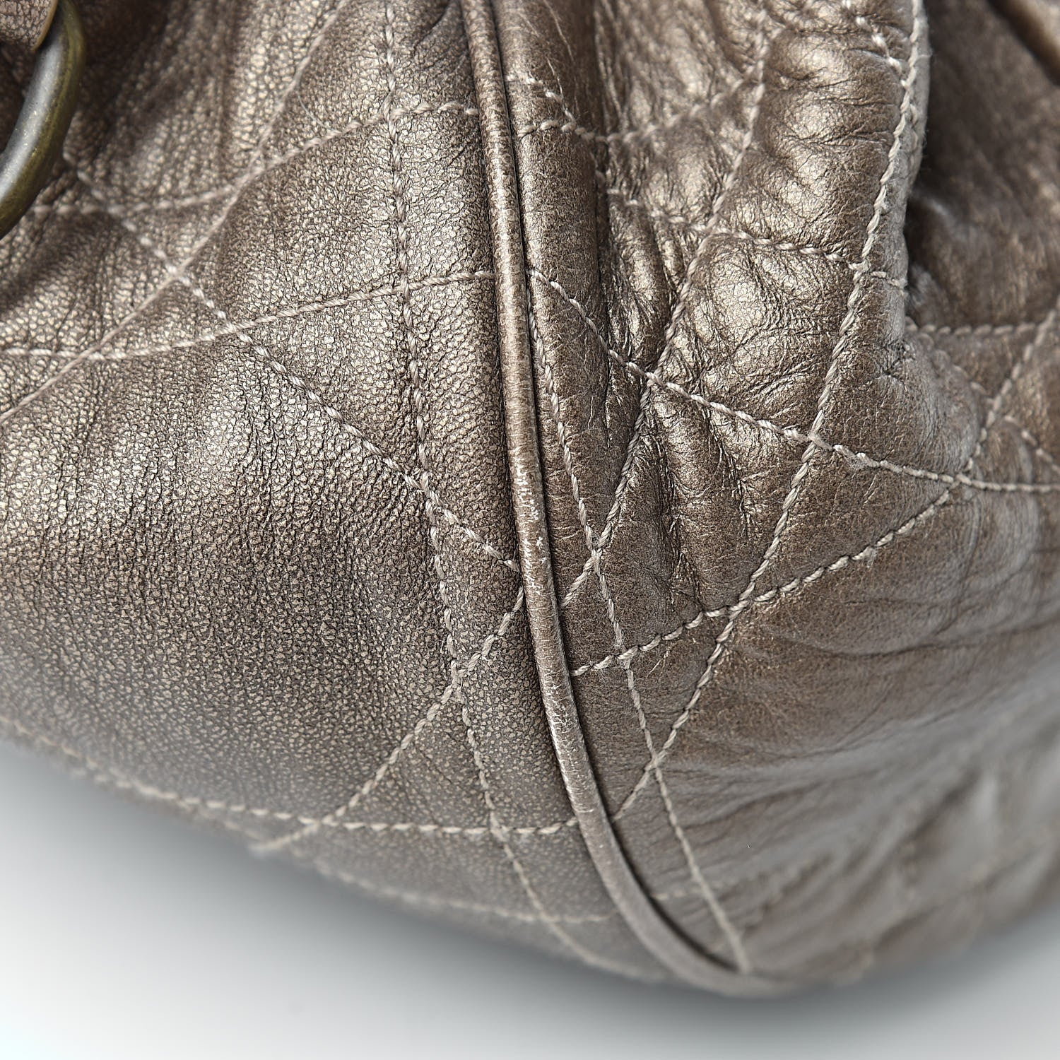 Christian Dior Lambskin Cannage Drawstring Bag Bronze 15 of 22