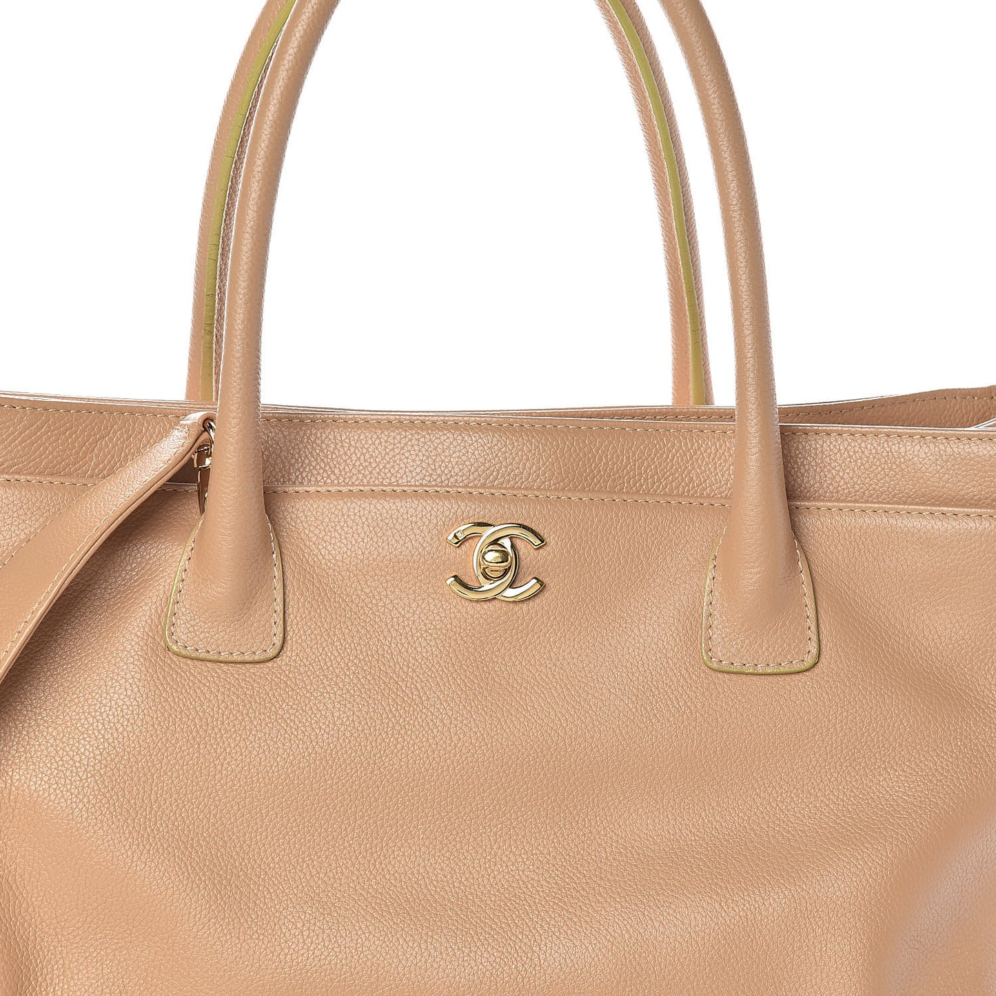 Calfskin Cerf Executive Shopper Tote Beige Clair