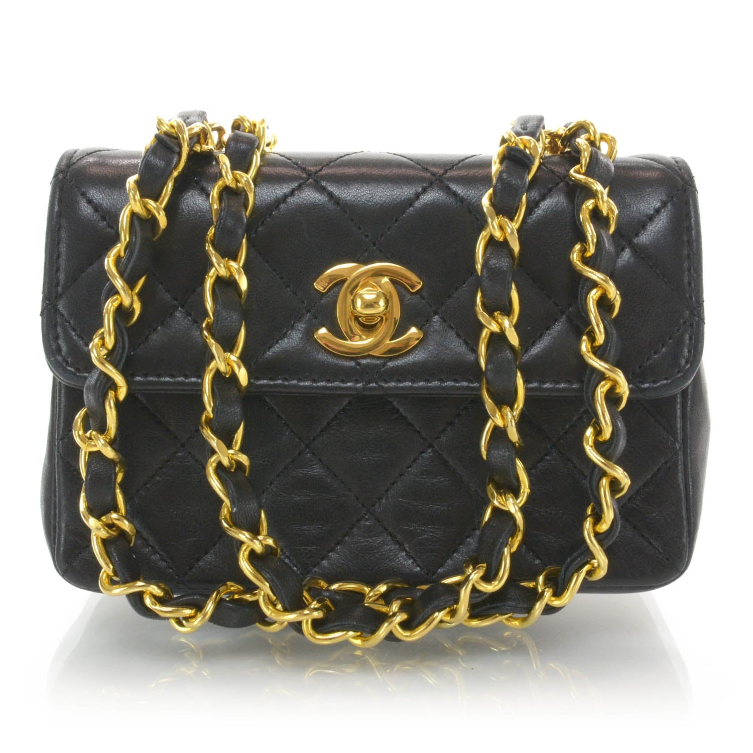 Chanel Lambskin Quilted Mini Flap Black 1 of 10