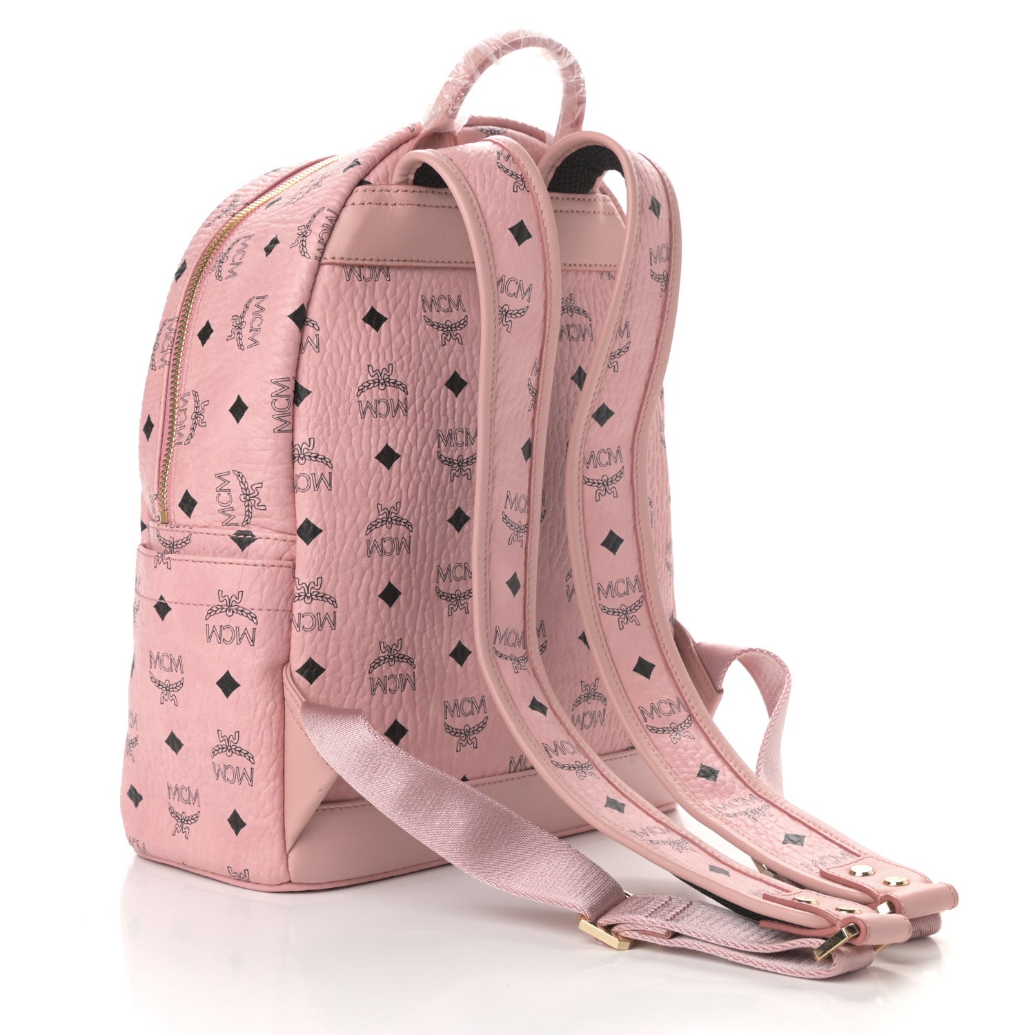 MCM Visetos Small Stark Rabbit Backpack Pink 3 of 9