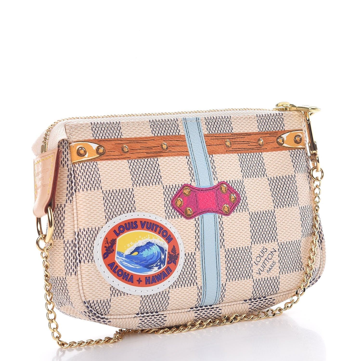 Louis Vuitton Damier Azur Summer Trunks Hawaii Mini Pochette Accessories 3 of 8