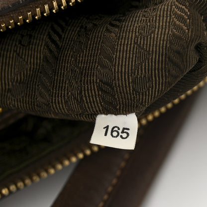 Prada Tessuto Nylon Vitello Daino Satchel Tabacco 7 of 12