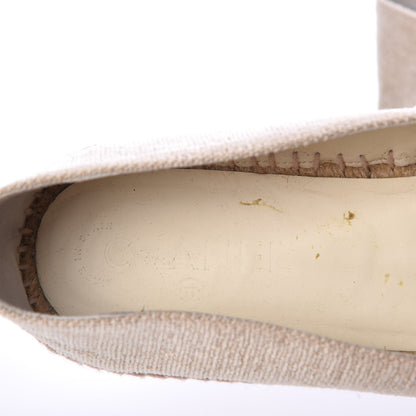 Chanel Toile Sequin CC Espadrilles 41 Beige Black 8 of 14