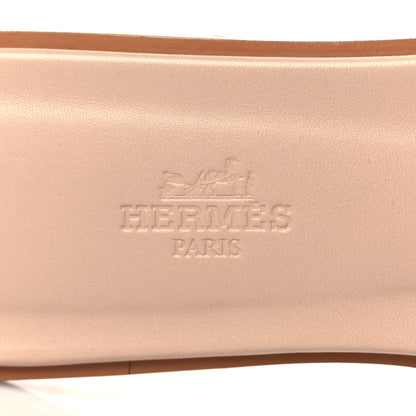 Hermes Box Calfskin Oran Sandals 37 Beige Nude 7 of 9