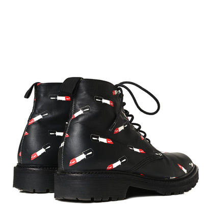 Saint Laurent Smooth Calfskin Rangers Boots 37 Black Red 7 of 22