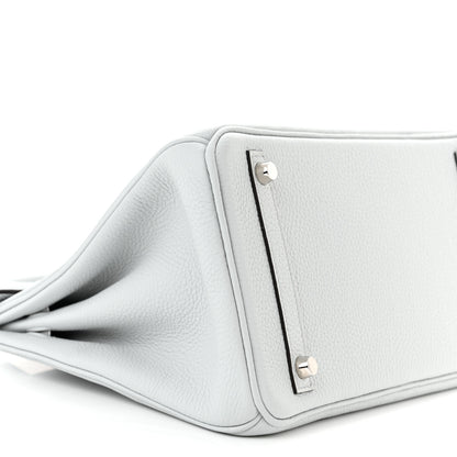 Hermes Taurillon Clemence Birkin 30 Bleu Pale 8 of 10