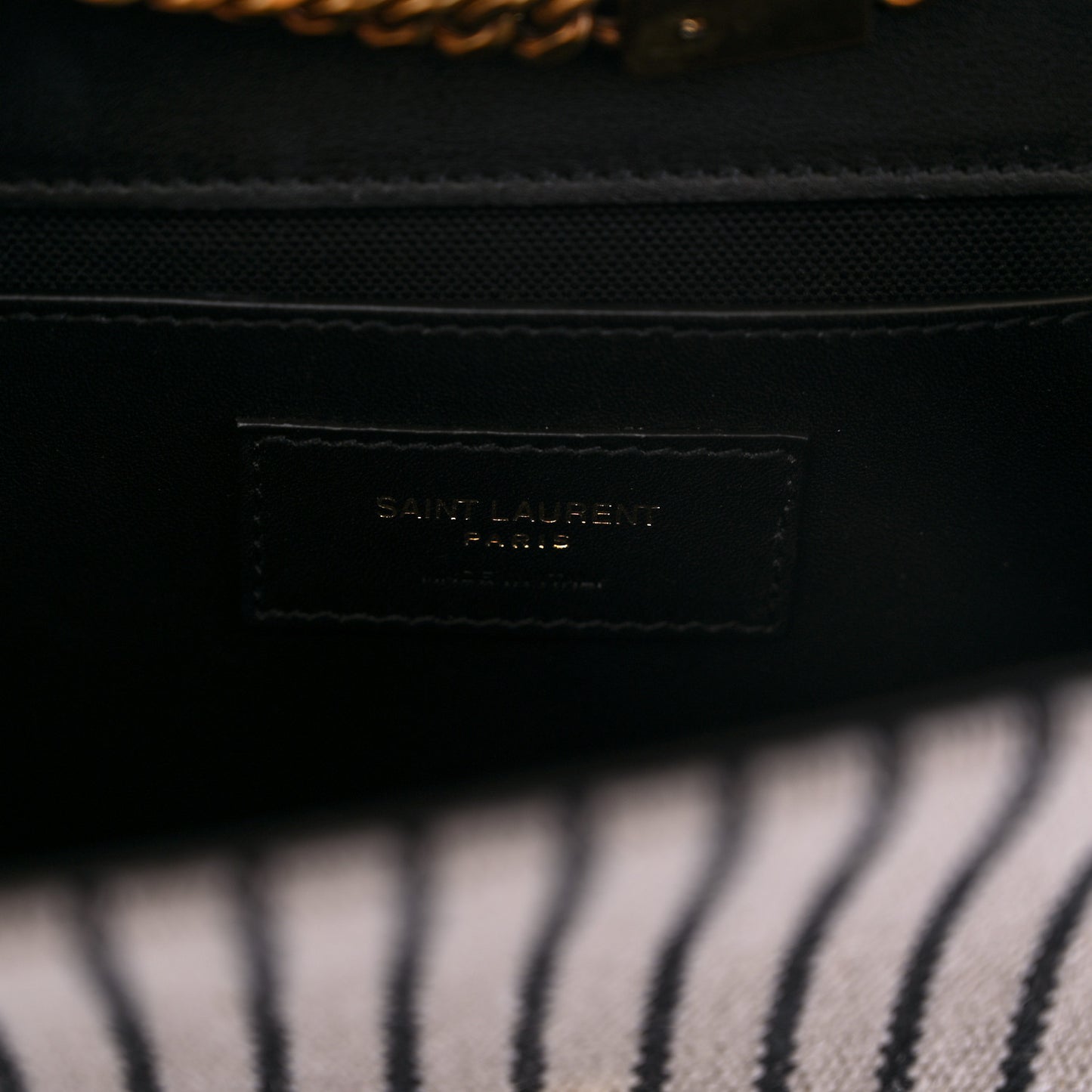 Canvas Small Striped Kate Satchel Grigio Multicolor