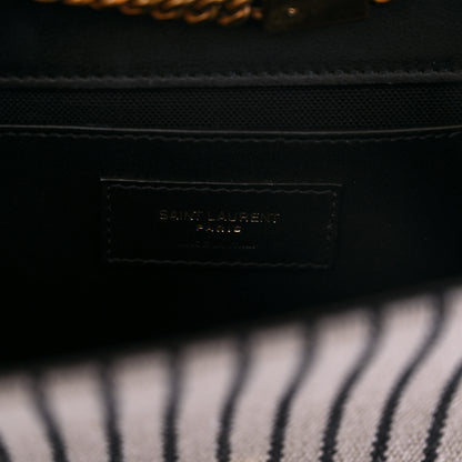 Saint Laurent Canvas Small Striped Kate Satchel Grigio Multicolor 6 of 10