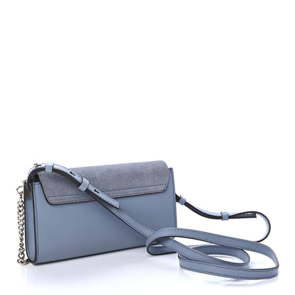 Chloe Suede Calfskin Mini Faye Shoulder Bag Washed Blue 2 of 8