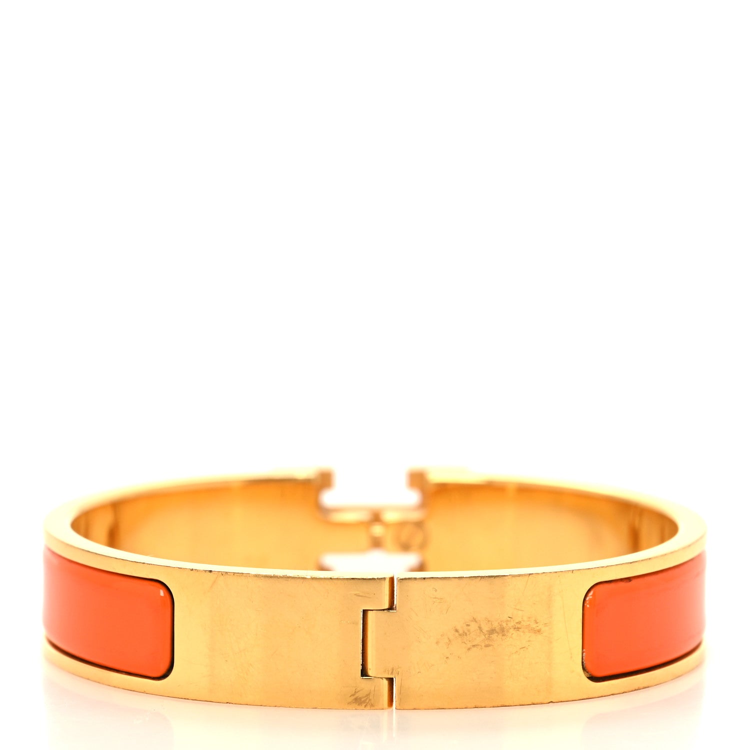 Hermes Enamel Narrow Clic Clac H Bracelet PM Orange 3 of 4