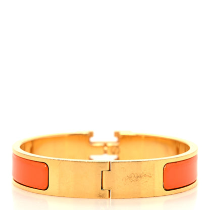 Hermes Enamel Narrow Clic Clac H Bracelet PM Orange 3 of 4