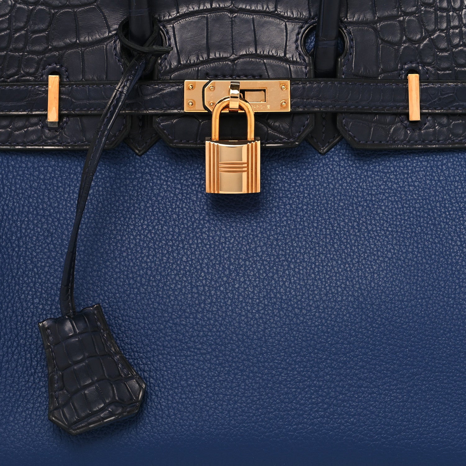 Hermes Taurillon Novillo Matte Alligator Birkin Touch 25 Bleu Saphir Marine 7 of 12