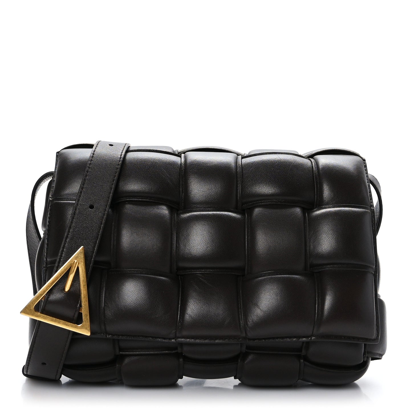 Nappa Maxi Intreccio Padded Cassette Crossbody Bag Fondente