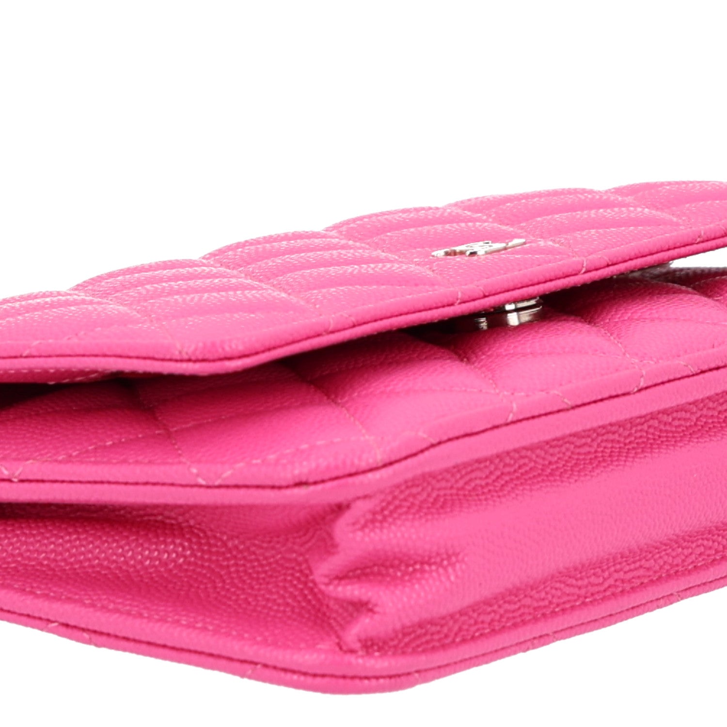 Chanel Caviar Quilted Wallet on Chain WOC Dark Pink 10 of 11