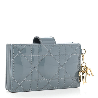 Christian Dior Patent Cannage Lady Dior 5 Gusset Card Holder Cloud Blue 3 of 7