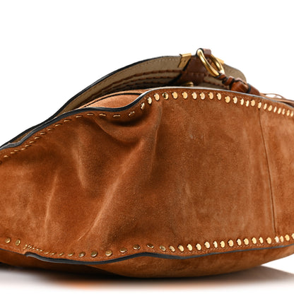 Chloe Suede Calfskin Braided Medium Marcie Satchel Caramel 9 of 12