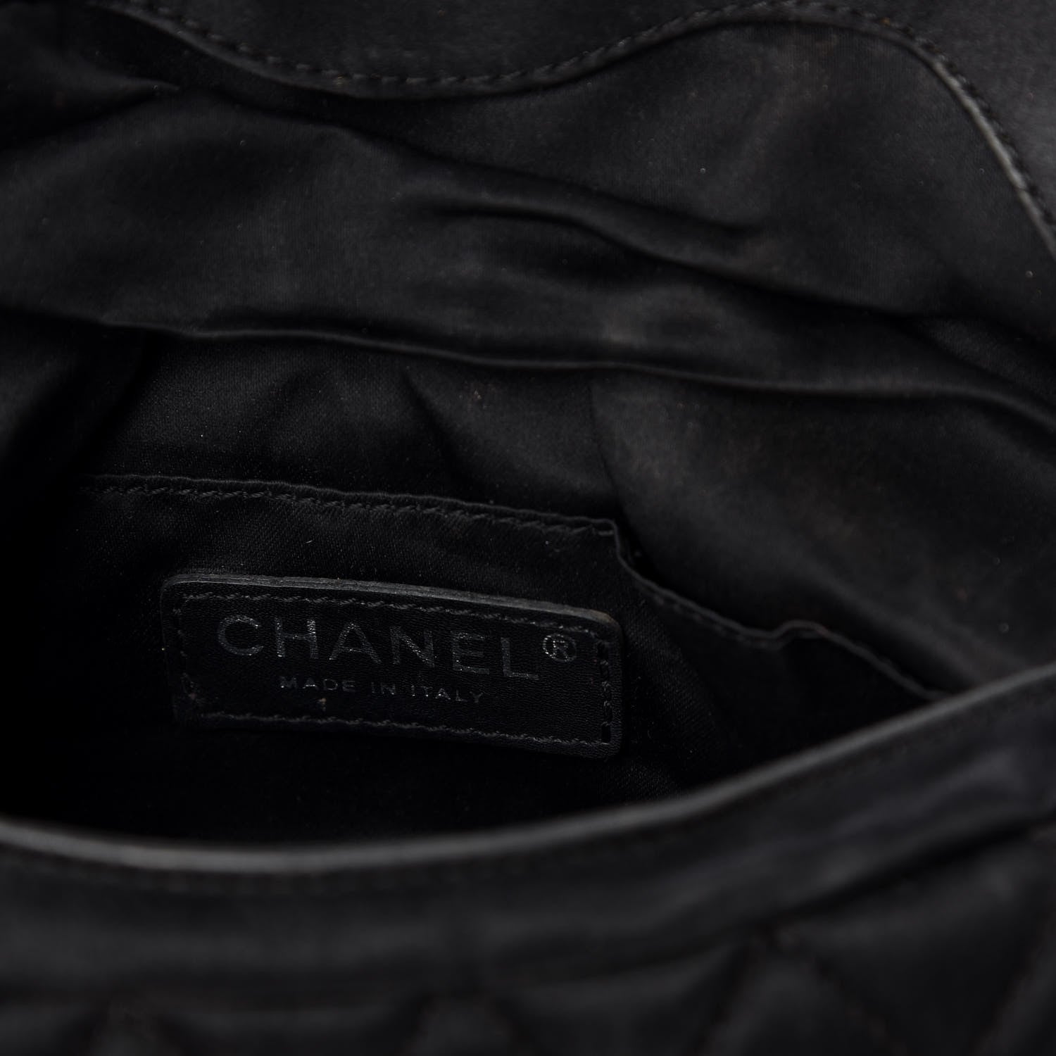 Chanel Satin Quilted Flap Clutch Black 5 of 9