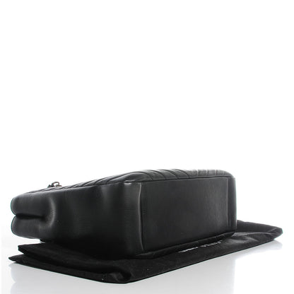 Saint Laurent Sheepskin Matelasse Chevron Large Monogram Shopper Black 4 of 9