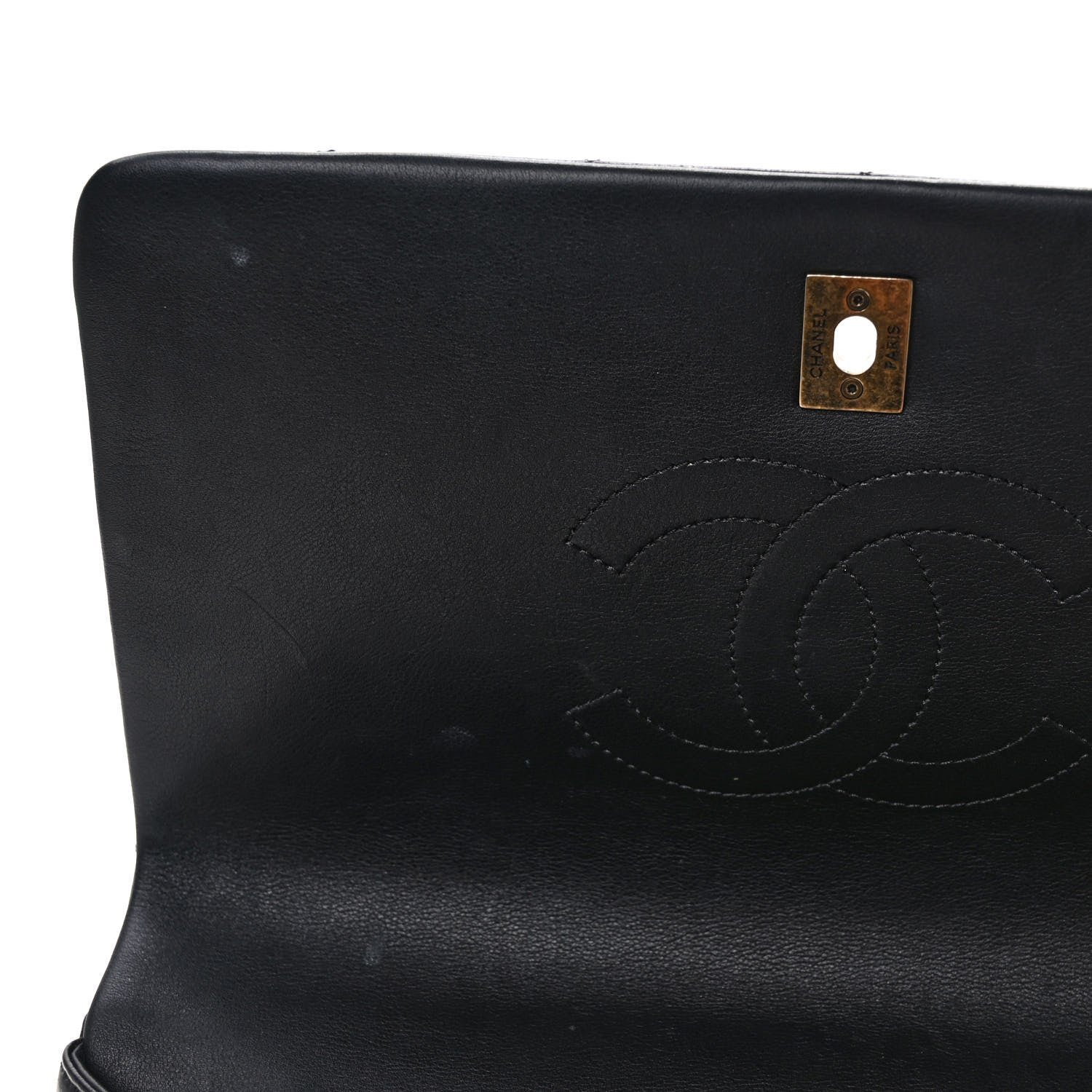 Chanel Calfskin Quilted Gold Bar Flap Black 9 of 9