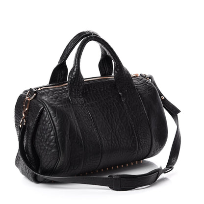 Alexander Wang Pebbled Lambskin Rocco Black Rose Gold Hardware 4 of 10