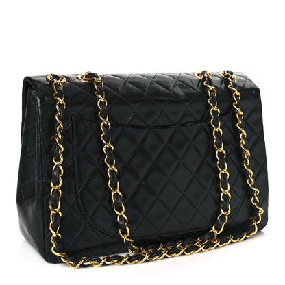Chanel Lambskin Quilted XL Jumbo Single Flap Black 3 of 11