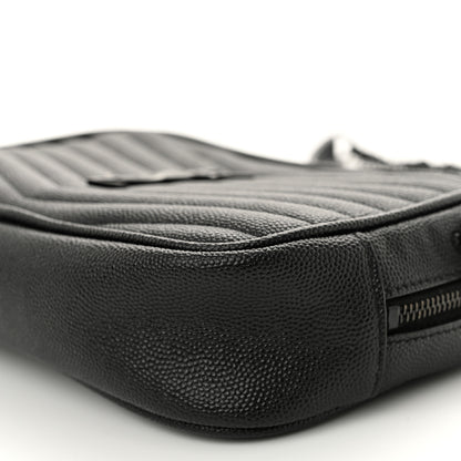 Saint Laurent Grain De Poudre Matelasse Monochrome Monogram Mini Lou Camera Bag Black 9 of 12